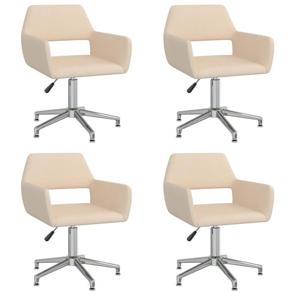 vidaXL Otočn&eacute; jed&aacute;lensk&eacute; stoličky 4 ks kr&eacute;mov&eacute; l&aacute;tka