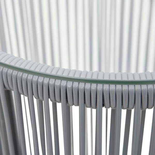 vidaXL 3-dielna bistro s&uacute;prava s podložkami, PE ratan, siv&aacute;