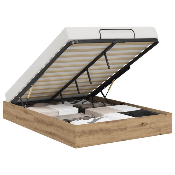 vidaXL Otomanov&yacute; posteľn&yacute; r&aacute;m s &uacute;ložiskom Remeseln&yacute; dub 135 x 190 cm