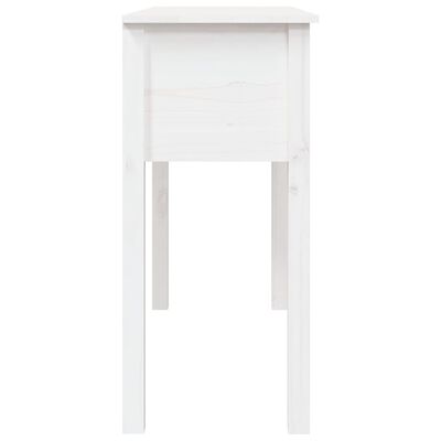 vidaXL Konzolový stolík biely 100x35x75 cm masívne borovicové drevo