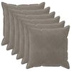 vidaXL Poťah na podložku 6 pcs HOUTEN Svetlosiv&aacute; 60 x 60 cm Zamat
