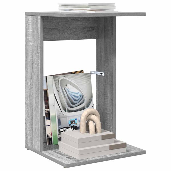 vidaXL Bočn&yacute; st&ocirc;l Siv&yacute; Sonoma 40 x 38 x 62,5 cm Kompozitn&eacute; drevo