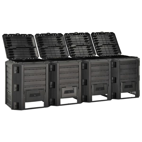 vidaXL Záhradný kompostér čierny 1600 l