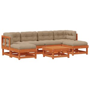 vidaXL Z&aacute;hradn&yacute; lounge set 7 pcs Voskov&aacute; Hned&aacute; Mas&iacute;vna borovica