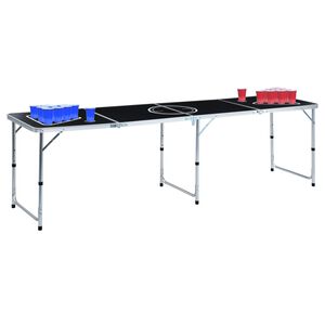 vidaXL Skladac&iacute; st&ocirc;l na beer pong s poh&aacute;rmi a loptičkami 240 cm