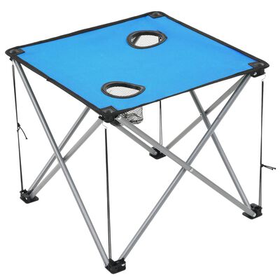 vidaXL 3-dielna súprava kempingového stola a stoličiek modrá