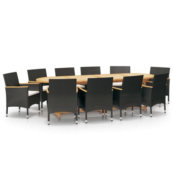 vidaXL 11-dielna z&aacute;hradn&aacute; jed&aacute;lensk&aacute; s&uacute;prava s vank&uacute;&scaron;mi čierna