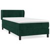vidaXL Posteľn&yacute; r&aacute;m boxsping s matracom tmavozelen&yacute; 90x190 cm zamat