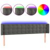 vidaXL Čelo postele s LED tmavosiv&eacute; 163x16x78/88 cm zamat