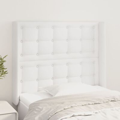 vidaXL Čelo postele so záhybmi biely 83x16x118/128 cm umelá kož
