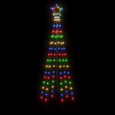 vidaXL Vianočný stromček, kužeľ 108 LED, farebné svetlo 70x180 cm