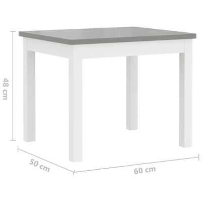vidaXL 3-dielna sada detského stola a stoličiek, bielo sivá, MDF