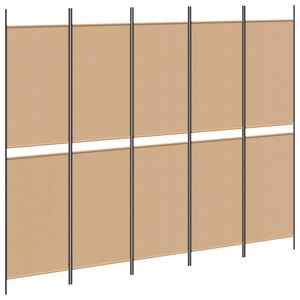 vidaXL 5-panelov&yacute; paravan B&eacute;žov&aacute; 250 x 200 cm L&aacute;tka