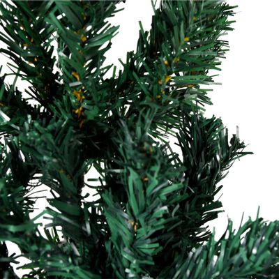 vidaXL Úzky umelý vianočný polovičný stromček a podstavec zelený 240cm