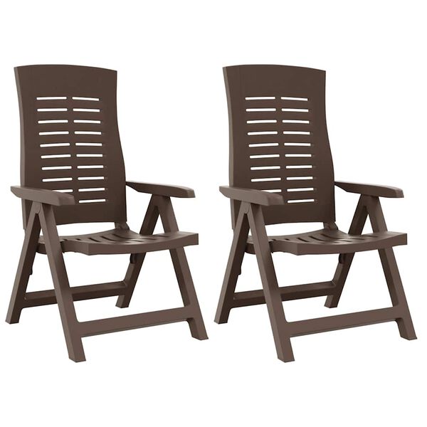 vidaXL Záhradné sklápacie stoličky 2 ks plastové farba kávy mocca