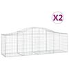 vidaXL Obl&uacute;kov&yacute; gabionov&yacute; k&ocirc;&scaron; 2 ks 200x50x60/80 cm pozinkovan&eacute; železo