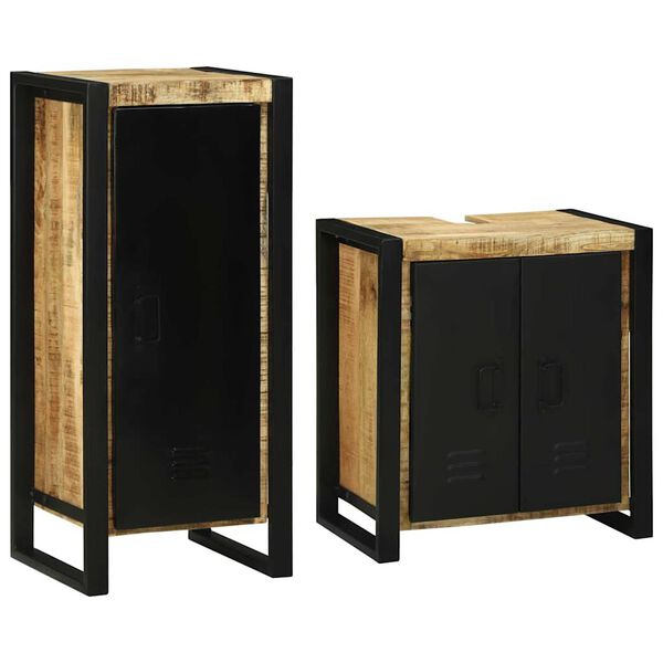 vidaXL Sada kúpeľňového nábytku 2 pcs Hnedá Masívne mango drevo