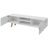 vidaXL Stolík pod TV, MDF 150x35x48,5 cm, vysoký lesk, biely