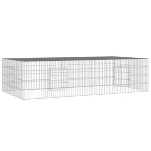 vidaXL 2-panelov&aacute; klietka pre kr&aacute;liky 220x110x55 cm pozinkovan&eacute; železo