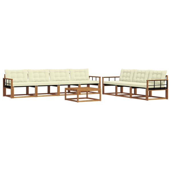 vidaXL Z&aacute;hradn&aacute; s&uacute;prava gaučov s vank&uacute;&scaron;om 8 pcs Pr&iacute;rodn&aacute; a kr&eacute;mov&aacute;