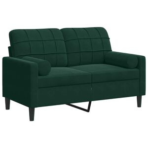 vidaXL 2-miestna pohovka s vank&uacute;&scaron;mi tmavozelen&aacute; 120 cm zamat