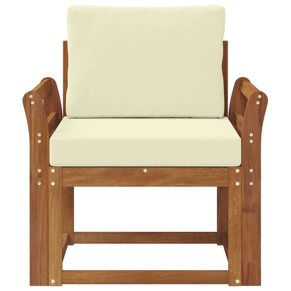 vidaXL Vonkaj&scaron;ia pohovka Mas&iacute;vne ak&aacute;ciov&eacute; drevo a polyester Pr&iacute;rodn&aacute;