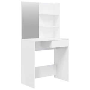 vidaXL Toaletn&yacute; stol&iacute;k so zrkadlom leskl&yacute; biely 74,5x40x141 cm