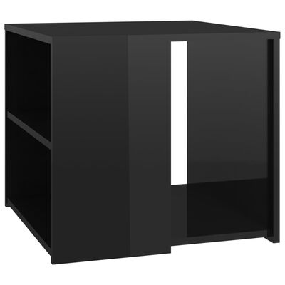 vidaXL Príručný stolík lesklý čierny 50x50x45 cm drevotrieska