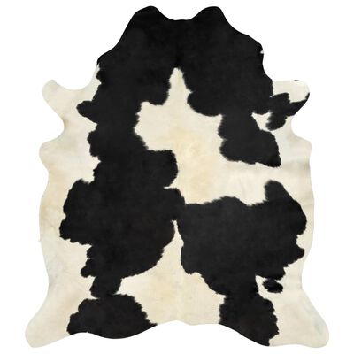 vidaXL Koberec z pravej hovädzej kože čierno-biely 180x220 cm