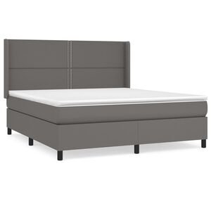 vidaXL Boxspring posteľ s matracom siv&aacute; 180x200 cm umel&aacute; koža