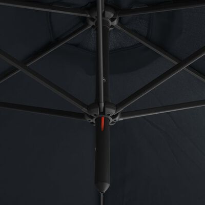 vidaXL Dvojitý slnečník s oceľovou tyčou antracitový 600 cm