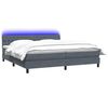 vidaXL Posteľn&yacute; r&aacute;m boxspring s matracom a LED tmavosiv&yacute; 180x210 cm zamat