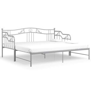 vidaXL R&aacute;m rozkladacej pohovky siv&yacute; kovov&yacute; 90x200 cm