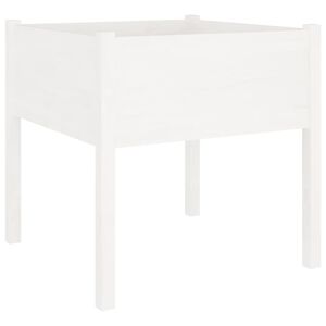 vidaXL Z&aacute;hradn&yacute; kvetin&aacute;č biely 70x70x70 cm borovicov&yacute; mas&iacute;v