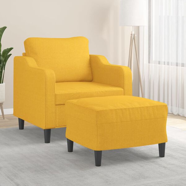 vidaXL Kreslo s podnožkou bledožlt&eacute; 60 cm l&aacute;tkov&eacute;