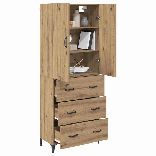 vidaXL Highboard Remeseln&yacute; dub 69,5 x 34 x 180 cm Kompozitn&eacute; drevo