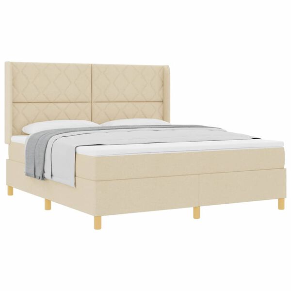 vidaXL Posteľ Box Spring s matracmi Kr&eacute;mov&aacute; 180 x 200 cm l&aacute;tka