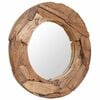 vidaXL Dekorat&iacute;vne zrkadlo z teakov&eacute;ho dreva, 80 cm, okr&uacute;hle