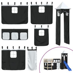 vidaXL Z&aacute;vesy pre poschodov&uacute; posteľ s vežou bielo-čierne polyester