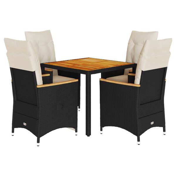 vidaXL 5-dielna z&aacute;hradn&aacute; jed&aacute;lensk&aacute; s&uacute;prava a vank&uacute;&scaron;e čierna polyratan