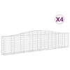 vidaXL Obl&uacute;kov&eacute; gabionov&eacute; ko&scaron;e 4 ks 400x30x80/100cm pozinkovan&eacute; železo