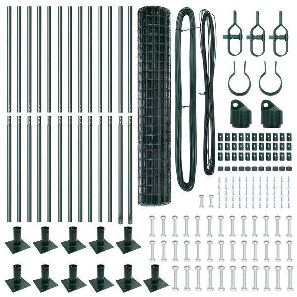vidaXL Plot s podperou Zelen&aacute; 1,2 x 25 m Ocel a PVC