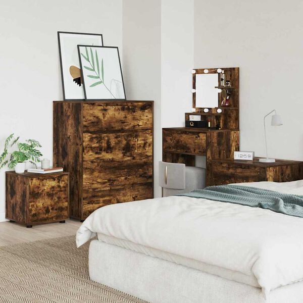 vidaXL K&uacute;peľňov&aacute; skriňa Dymov&aacute; dub 40,5 x 40 x 44 cm Kompozitn&eacute; drevo