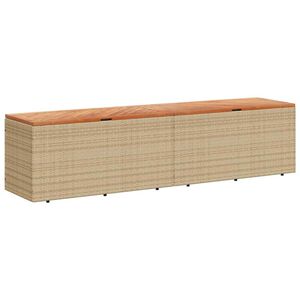 vidaXL Z&aacute;hradn&yacute; &uacute;ložn&yacute; box, b&eacute;žov&yacute; 220x50x54 cm, polyratan a ak&aacute;cia