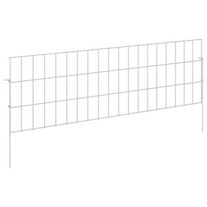 vidaXL Z&aacute;hradn&yacute; plot s kol&iacute;kmi 48 ks 95 x 30 cm Pozinkovan&aacute; oceľ