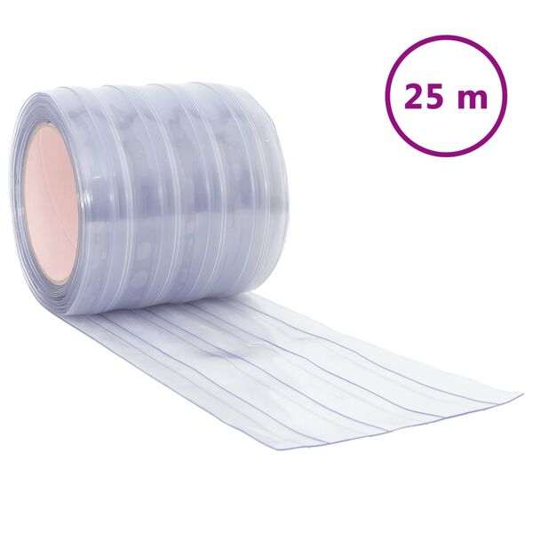 vidaXL Z&aacute;ves do dver&iacute; priehľadn&yacute; 200 mm x 1,6 mm 25 m PVC