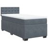 vidaXL Posteľn&yacute; r&aacute;m boxspring s matracom tmavosiv&yacute; 90x190 cm zamat
