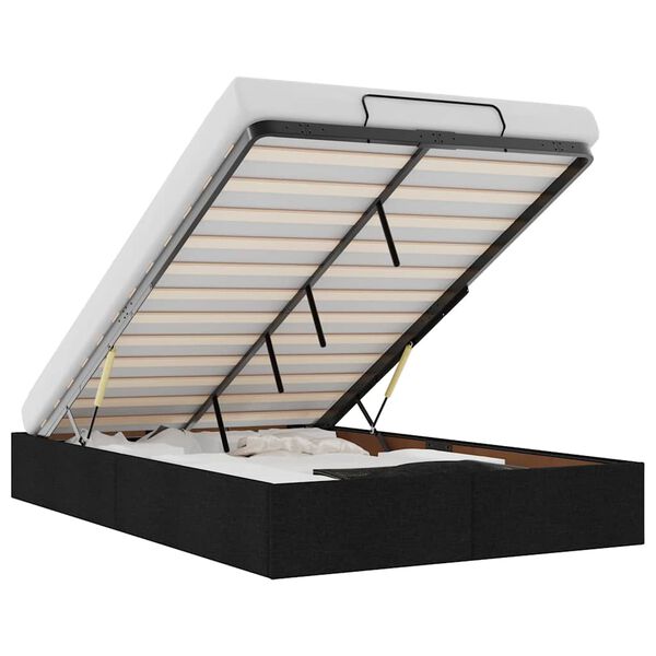 vidaXL Osmansk&yacute; r&aacute;m postele bez matraca čierna 120x190 cm l&aacute;tka