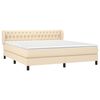 vidaXL Posteľný rám boxspring s matracom krémový 180x200 cm látka
