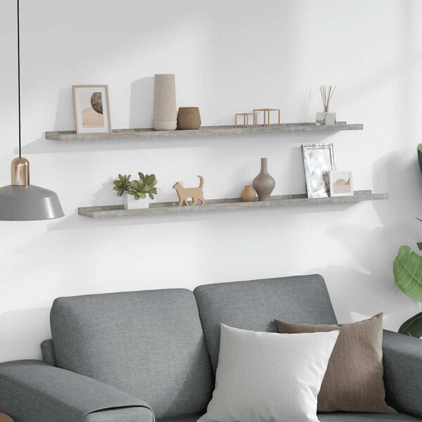 vidaXL N&aacute;stenn&eacute; police 2 ks, bet&oacute;novo siv&eacute; 115x9x3 cm